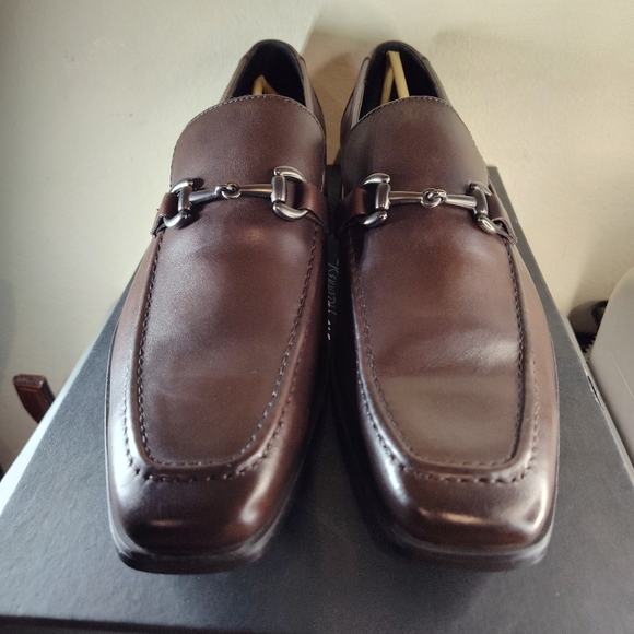 KENNETH COLE REACTION First Degree Mens Brown Leather Horse Bit Loafers Sz 13 M - Picture 2 of 7
